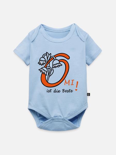 Omi ist die Beste - Baby Premium Kurzarmbody - Hellblau