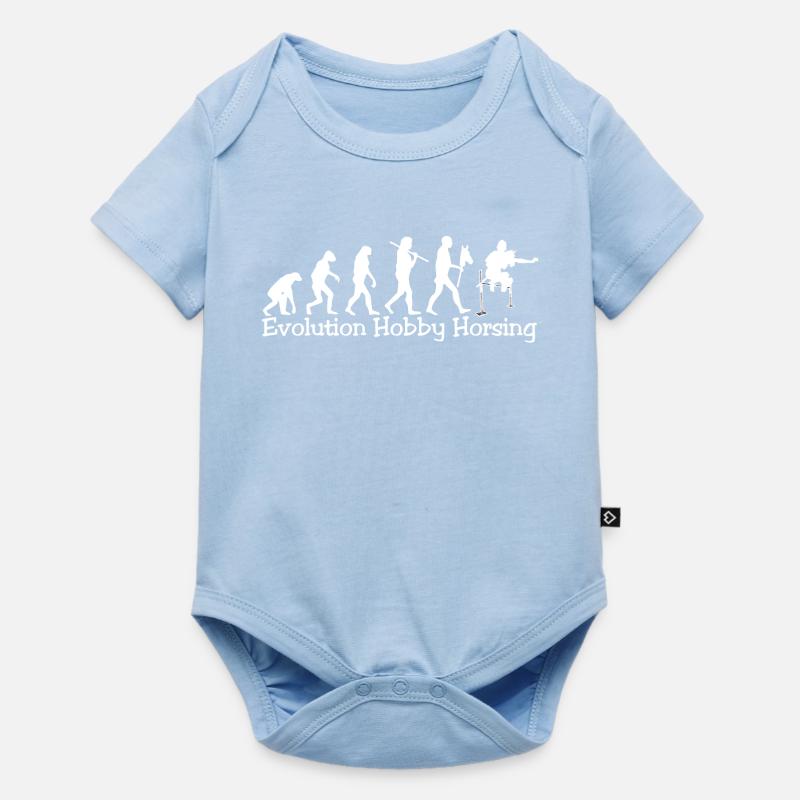 Evolution Hobby Horsing (weiß) - Baby Premium Kurzarmbody - Hellblau