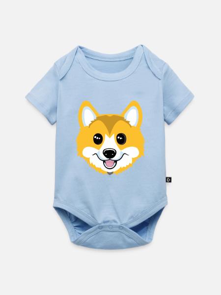 Corgi - Baby Premium Kurzarmbody - Hellblau