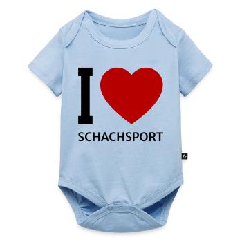 I love SCHACHSPORT - Baby Premium Kurzarmbody - Hellblau - Vorne