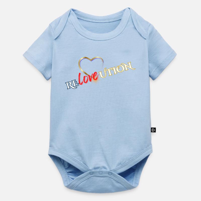 Liebevolution Herzrose Typo - Baby Premium Kurzarmbody - Hellblau