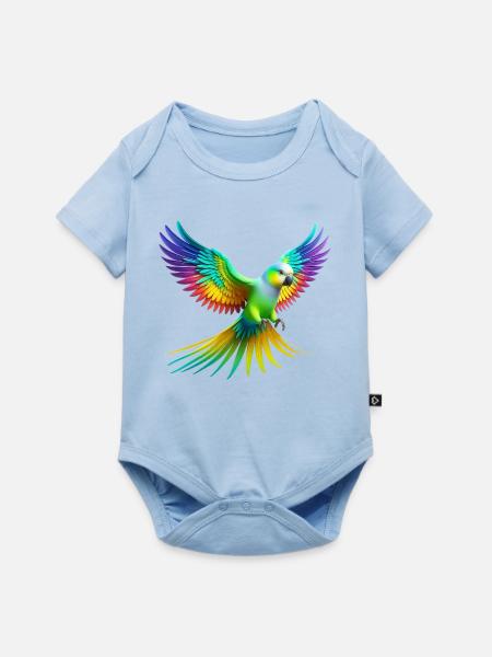 Regenbogensittich (02) - Baby Premium Kurzarmbody - Hellblau