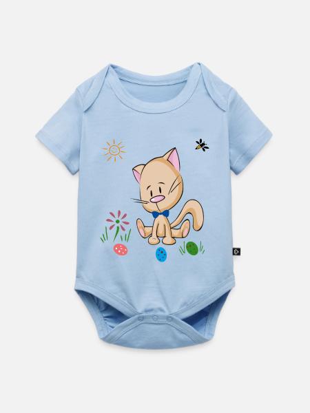 Osterfest Ostereier - Baby Premium Kurzarmbody - Hellblau