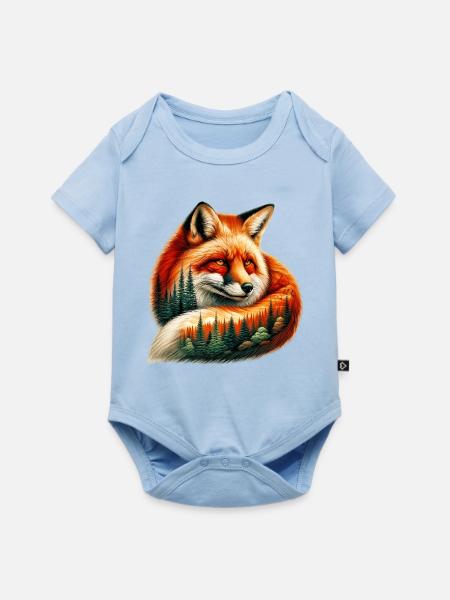 Fuchs - Baby Premium Kurzarmbody - Hellblau