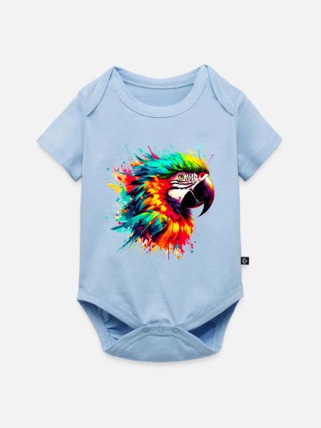 Papagei - Baby Premium Kurzarmbody - Hellblau