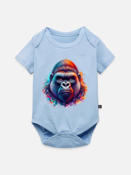 Gorilla - Baby Premium Kurzarmbody - Hellblau