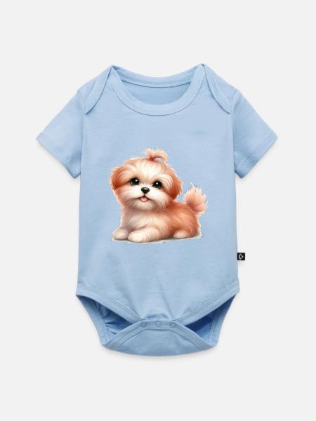Süßer Hund - Baby Premium Kurzarmbody - Hellblau