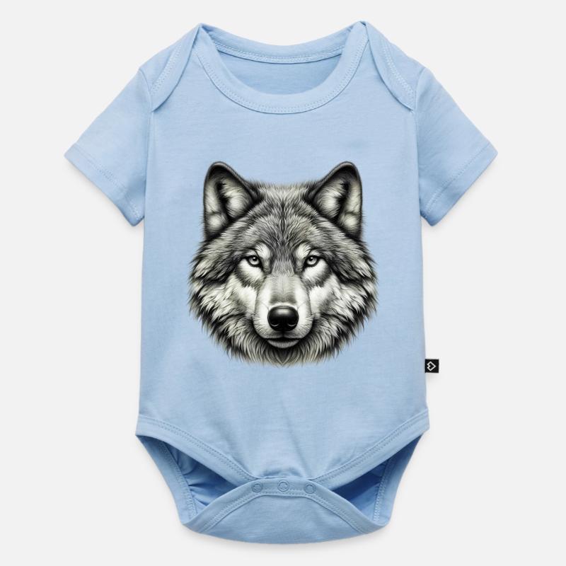 Wolf - Baby Premium Kurzarmbody - Hellblau