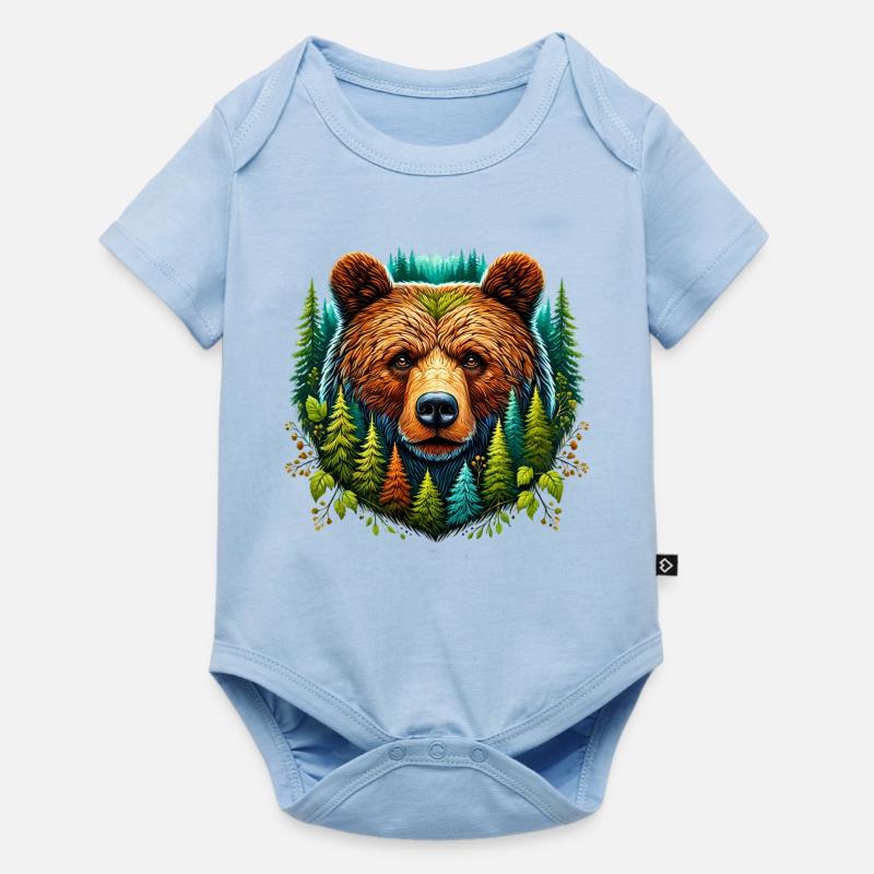 Ours - Body à manches courtes Premium Bébé - bleu clair