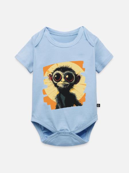 Affe - Baby Premium Kurzarmbody - Hellblau