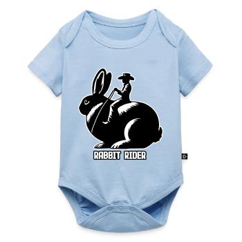 Rabbit Rider (texte léger - avec contour, 3 couleurs) - Body à manches courtes Premium Bébé - bleu clair - Devant