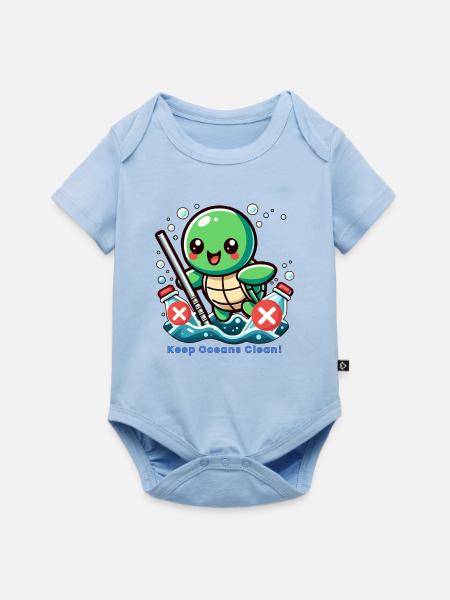 Halten Sie die Ozeane sauber - Baby Premium Kurzarmbody - Hellblau