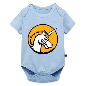 Unicorn Evil Angry Attack Teeth Grinding Sour - Baby Premium short-sleeve bodysuit - light blue - Front