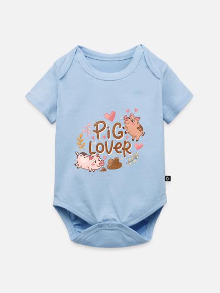 Schweine-Liebhaber - Baby Premium Kurzarmbody - Hellblau