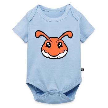caterpillar smiles sweet cute worm friendly comic - Baby Premium short-sleeve bodysuit - light blue - Front