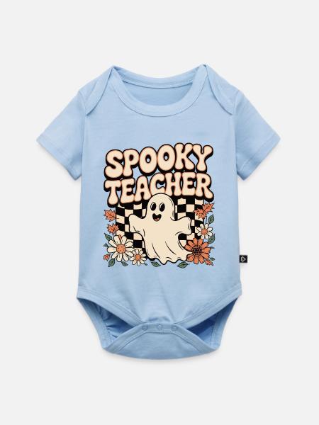 Spooky Lehrer Halloween Dessin - Baby Premium Kurzarmbody - Hellblau