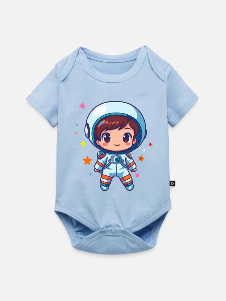 Kleiner Raumfahrer - Baby Premium Kurzarmbody - Hellblau