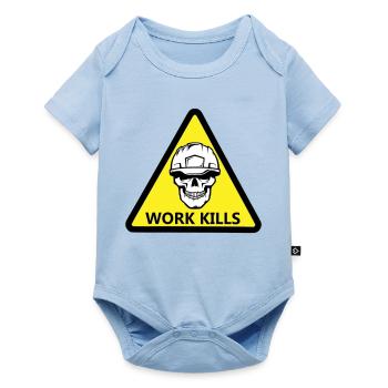 Danger Work, Kill sign with a helmeted skull - Baby Premium short-sleeve bodysuit - light blue - Front