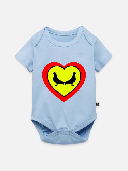 Tauben - Baby Premium Kurzarmbody - Hellblau