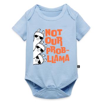 Not our Problama 3 Lamas Freunde Team Sonnenbrille - Baby Premium Kurzarmbody - Hellblau - Vorne