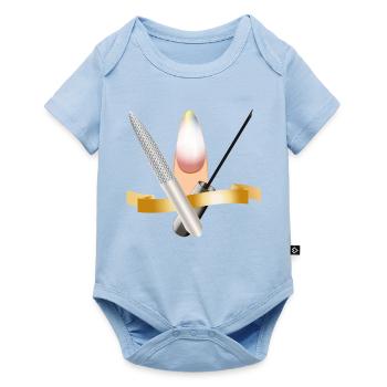 Manicure set with file and brush illustration - Baby Premium short-sleeve bodysuit - light blue - Front