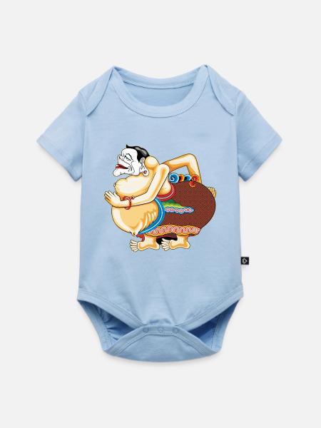 Lebendige Hula-Karikatur - Baby Premium Kurzarmbody - Hellblau