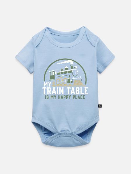 Lokomotive Modelleisenbahn - Baby Premium Kurzarmbody - Hellblau