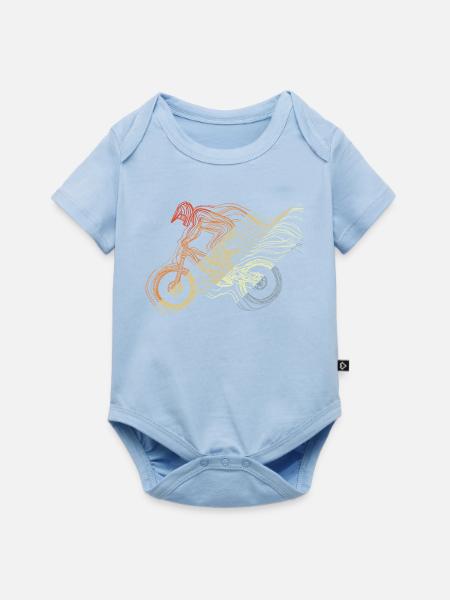 Mountainbiker Retro Stil - Baby Premium Kurzarmbody - Hellblau