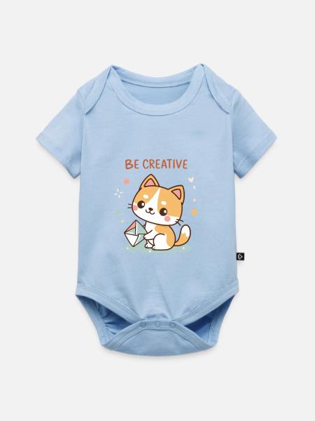 Kreativer Chat - Baby Premium Kurzarmbody - Hellblau
