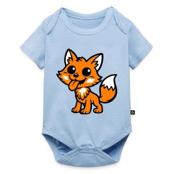 Fuchs Comic - Baby Premium Kurzarmbody - Hellblau - Vorne