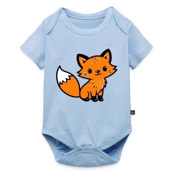 Fuchs Niedlich Comic - Baby Premium Kurzarmbody - Hellblau - Vorne