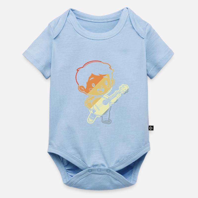 Kleiner Banjoist Comic - Baby Premium Kurzarmbody - Hellblau