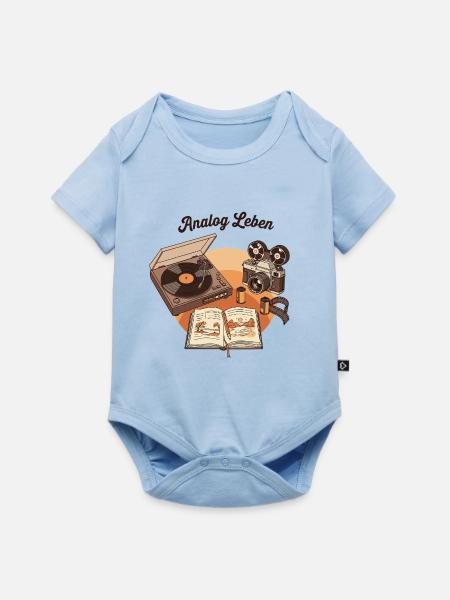 Analog Leben Retro Technik & Natur - Baby Premium Kurzarmbody - Hellblau