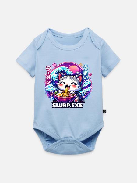 Ramen Katze Kanagawa - Baby Premium Kurzarmbody - Hellblau