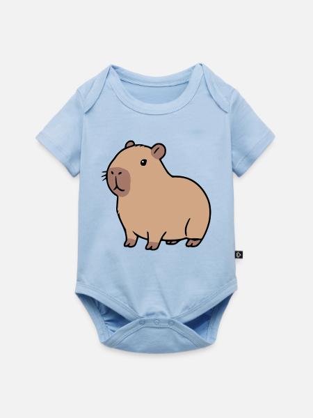 Capybara Wasserschwein - Baby Premium Kurzarmbody - Hellblau