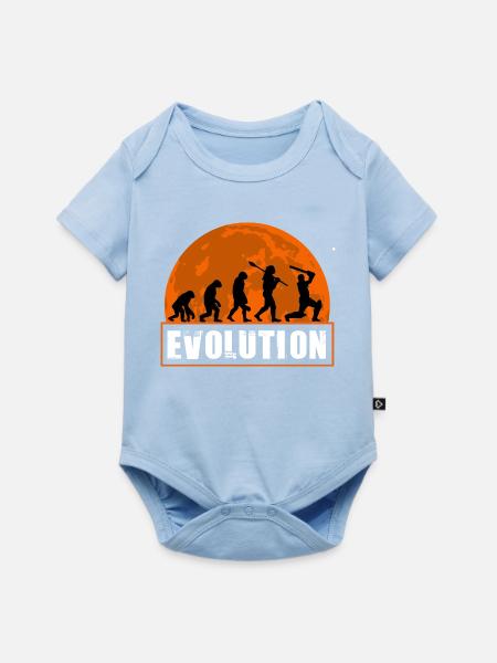 Entwicklung der Cricketspieler-Batsman-Silhouette - Baby Premium Kurzarmbody - Hellblau