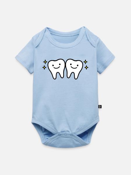 Zahn Niedlich - Baby Premium Kurzarmbody - Hellblau