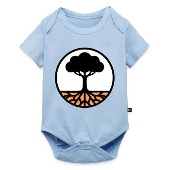 Icône du Cercle de l’Arbre de Vie - Body à manches courtes Premium Bébé - bleu clair - Devant