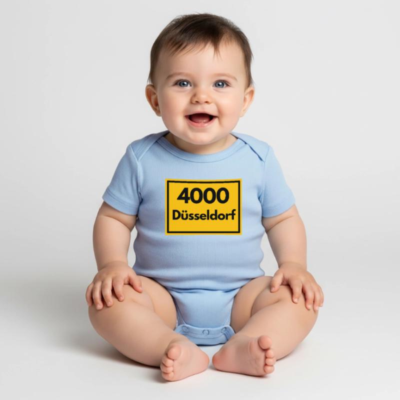 OLD POSTCODE POSTCODE RETRO 4000 DÜSSELDORF - OLD Baby Premium short-sleeve bodysuit