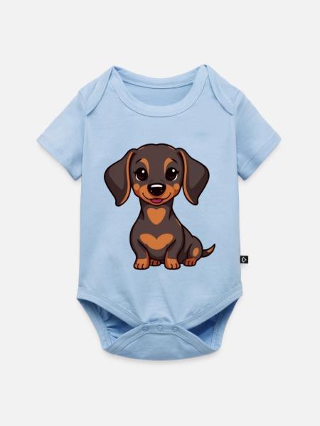 Dachshund Baby - Baby Premium Kurzarmbody - Hellblau