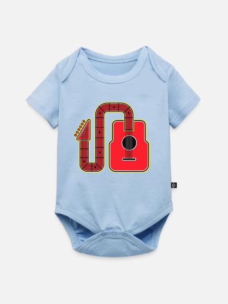 Rote Abstract Shape Gitarre - Baby Premium Kurzarmbody - Hellblau