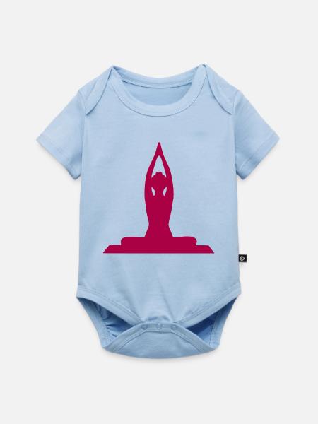 Yoga Formen Silhouetten Meditation - Baby Premium Kurzarmbody - Hellblau