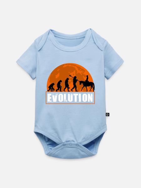 Evolution des Menschen Reitkunst - Baby Premium Kurzarmbody - Hellblau