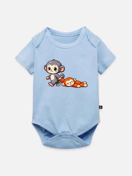 Baby Monkey Punch - Baby Premium Kurzarmbody - Hellblau