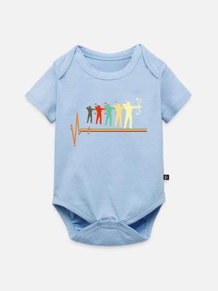 Bogenjagd-Herzschlag-Retro-Bogenschützen-Silhouette - Baby Premium Kurzarmbody - Hellblau