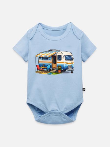 Wohnwagen Camper - Baby Premium Kurzarmbody - Hellblau
