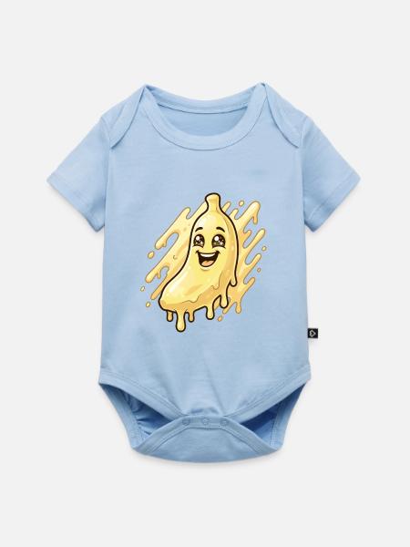Lachender Blob Banane - Baby Premium Kurzarmbody - Hellblau