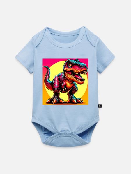 Dinosaurier - Baby Premium Kurzarmbody - Hellblau