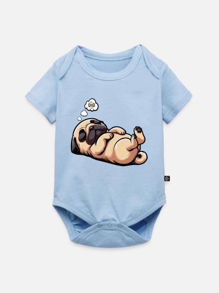 Mops Möpse Mopsbesitzer Mopsliebhaber Mopshalter - Baby Premium Kurzarmbody - Hellblau