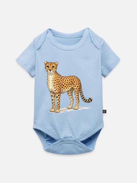 Gepard Cartoon-Illustration - Baby Premium Kurzarmbody - Hellblau
